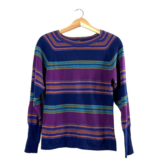 Vintage Wool Jeanne Pierre Striped Women's Sweater L - Picture 1 of 6